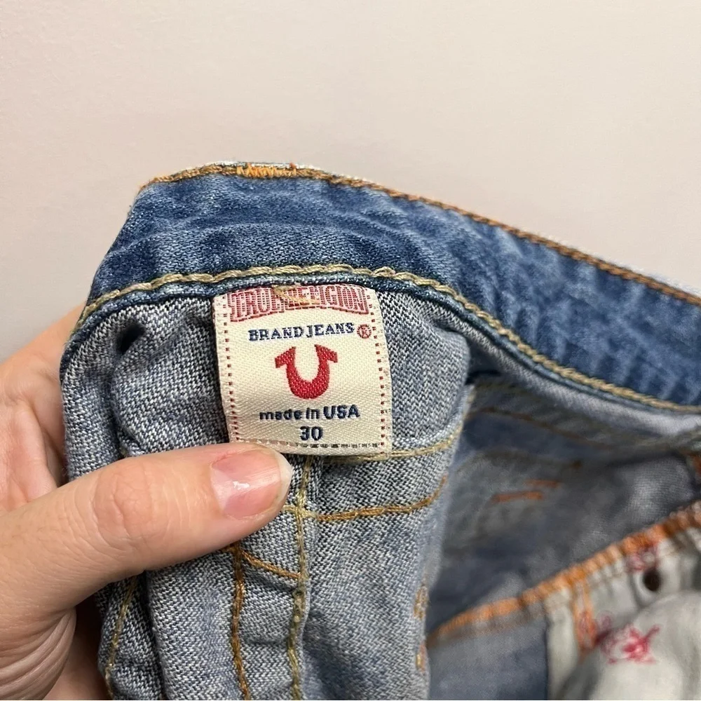 VINTAGE True Religion Two Toned Bootcut Jeans Women’s Size 30 - Picture 10 of 12